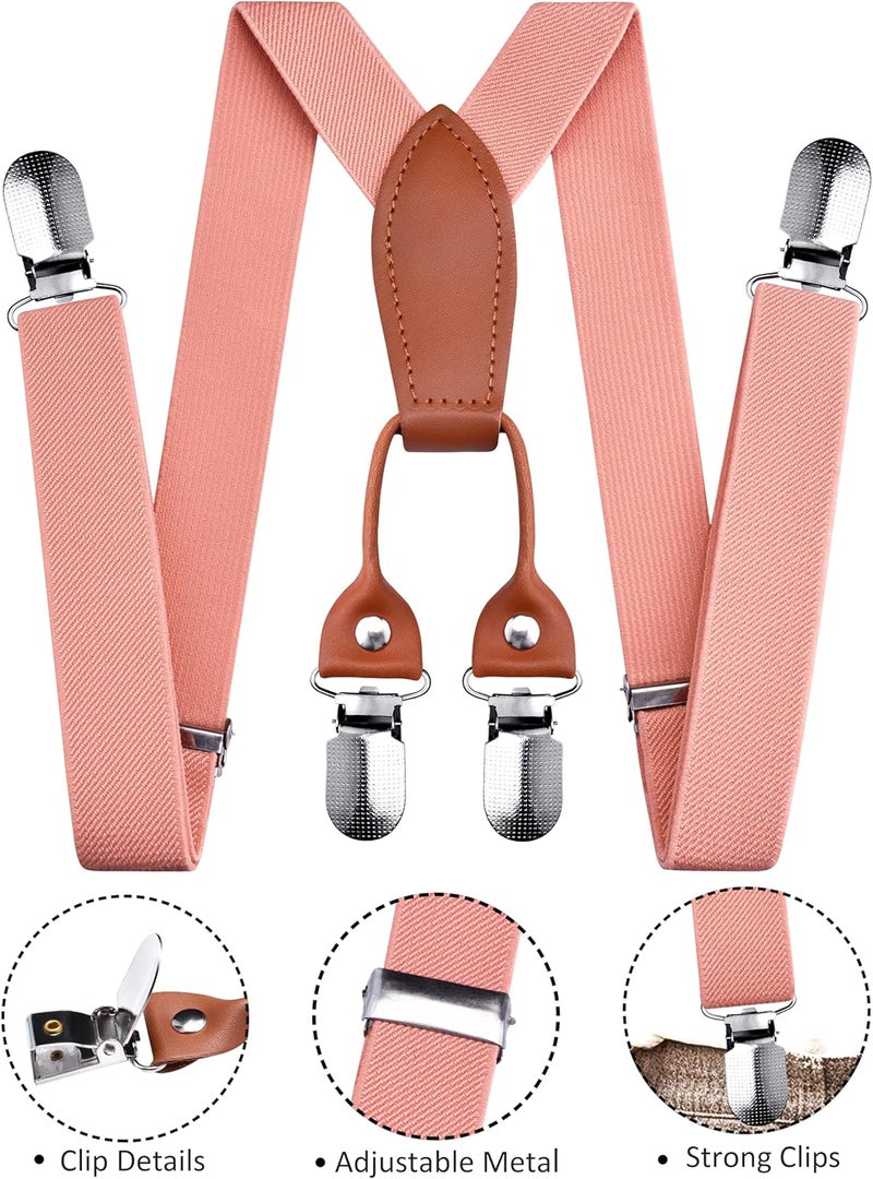 Branduce Solid Color Baby Boy Suspender with 4 Strong Clips Adjustable Kids Y Back Suspenders - Image 2